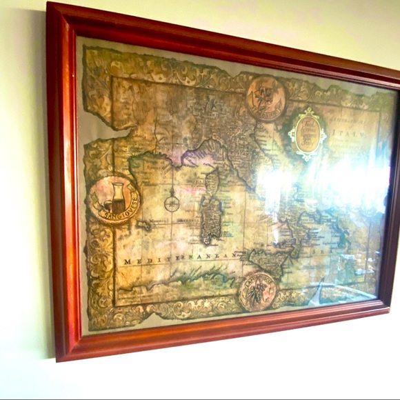 Vintage framed map of Italy. - Picture 3 of 4